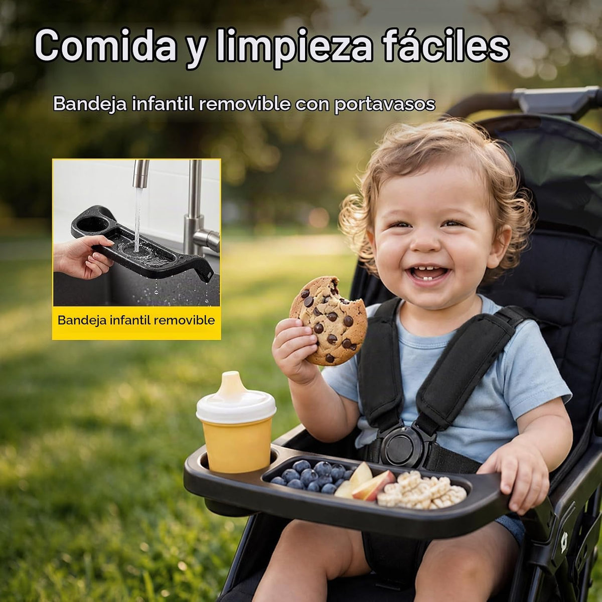 Mamazing Cochecito de viaje ligero con paraguas y asiento reclinabl...