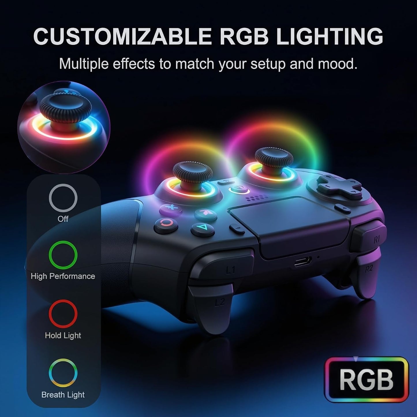 PLAYVORA Mando Inalámbrico Gaming compatible con PS5, PC, Xbox, iOS...