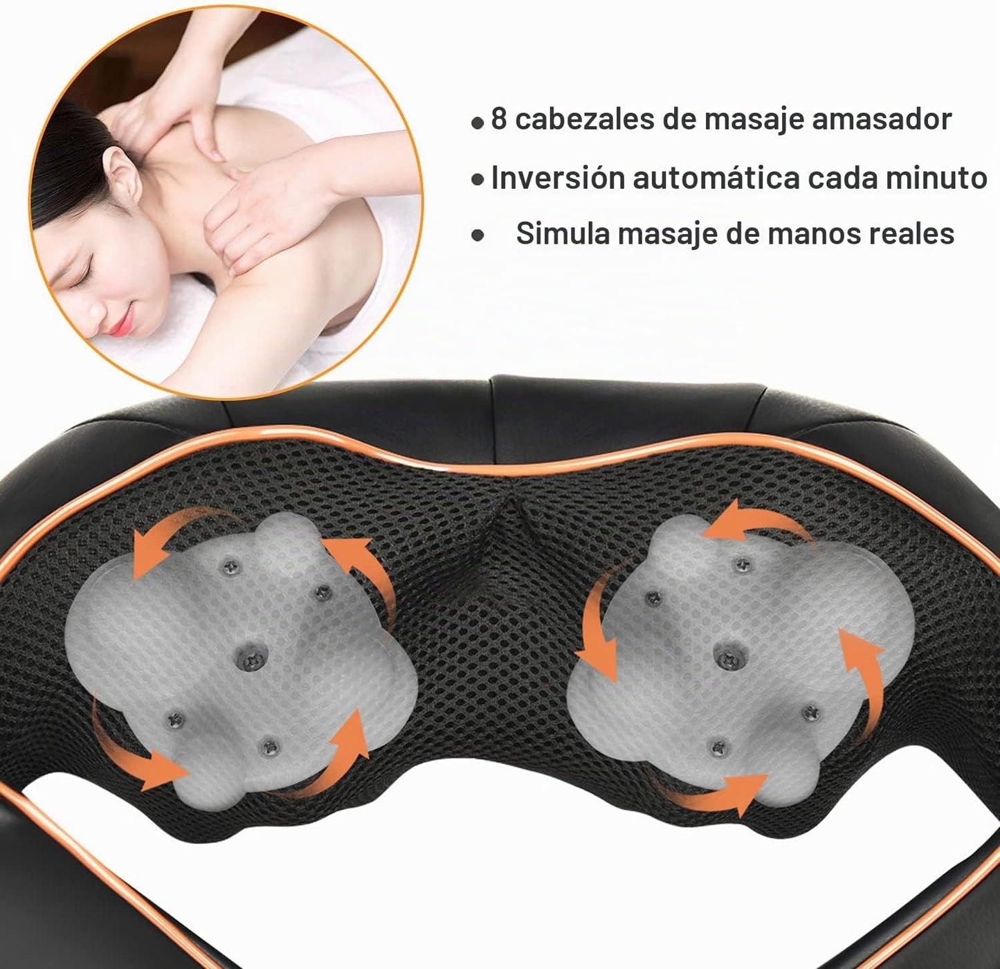TRIDUCNA Masajeador de cuello y espalda con calor, tejido profundo...
