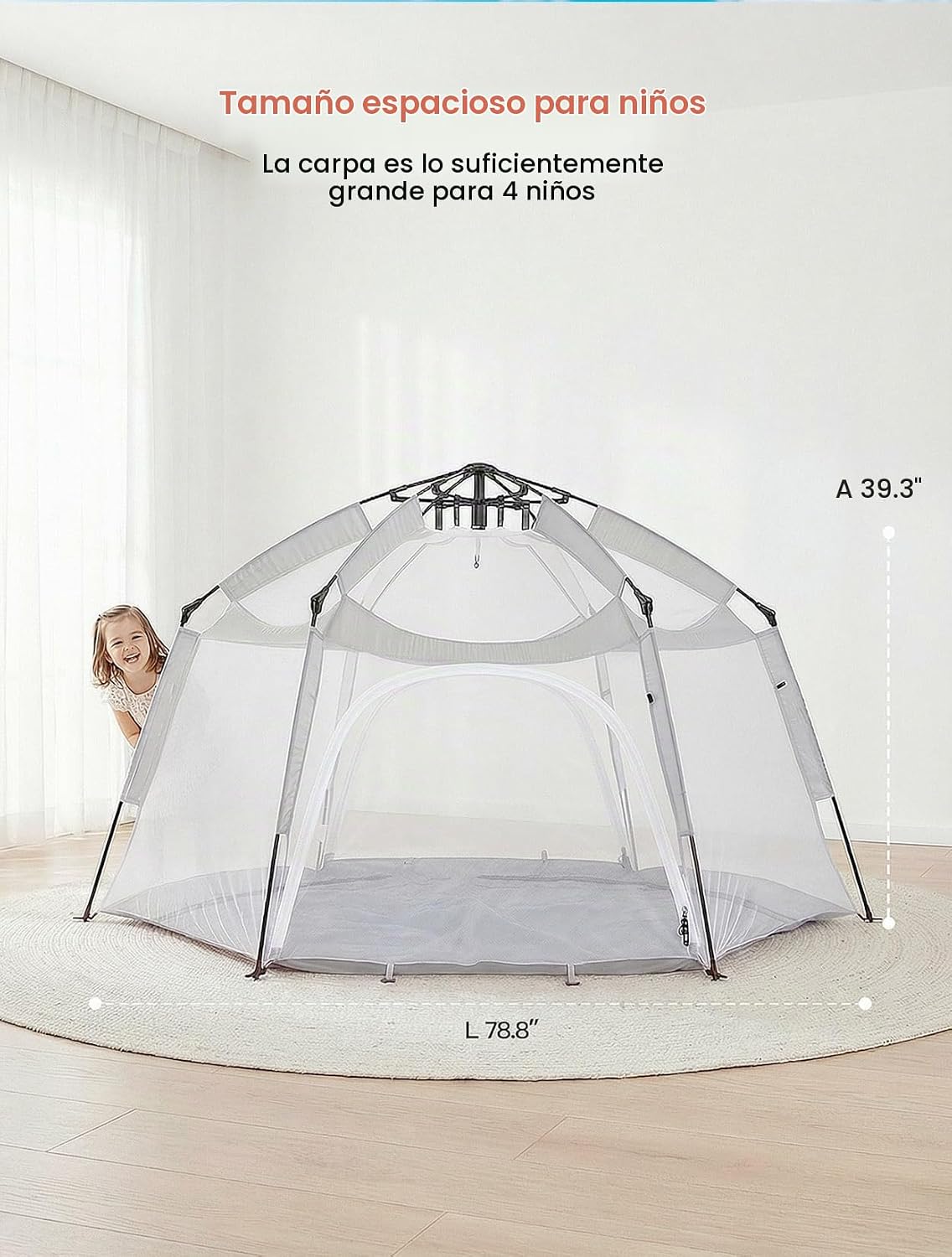 Porayhut Tienda de campaña grande desplegable para niños, casa de j...