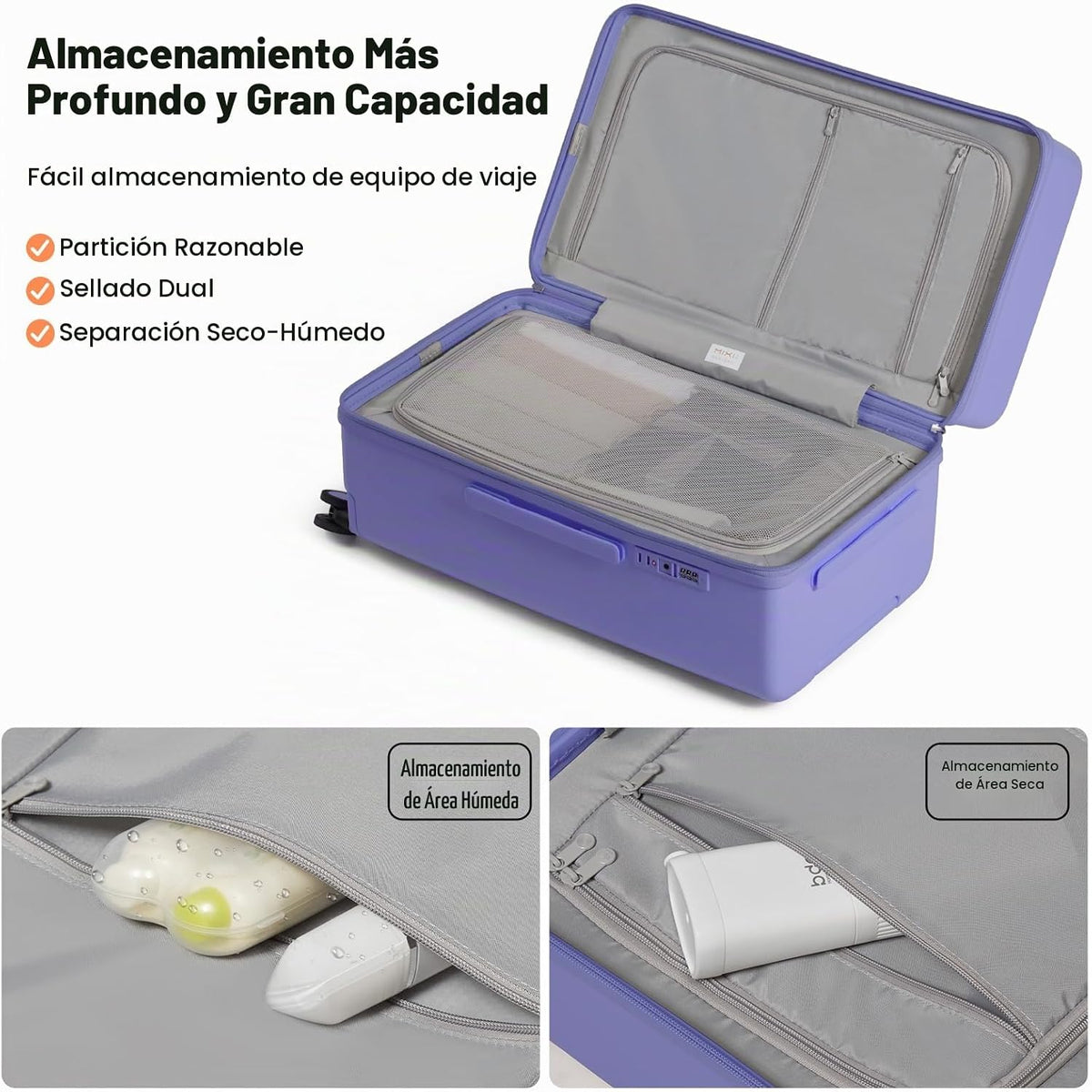 mixi Maletas de Equipaje Maletas Grandes Facturadas PC Carcasa Rígi...