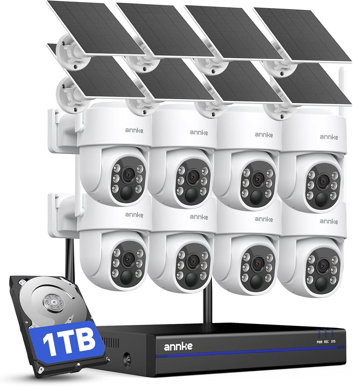 ANNKE Cámaras de seguridad inalámbricas solares para exteriores, 4K...