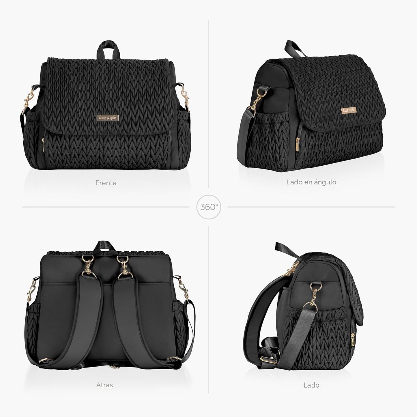 Hannah &amp; Sophia Belle - Mochila y bolsa convertible para pañale...