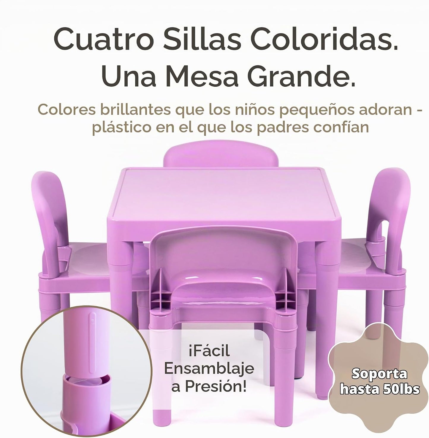 Humble Crew Juego de mesa y silla para niños, interior y exterior,...