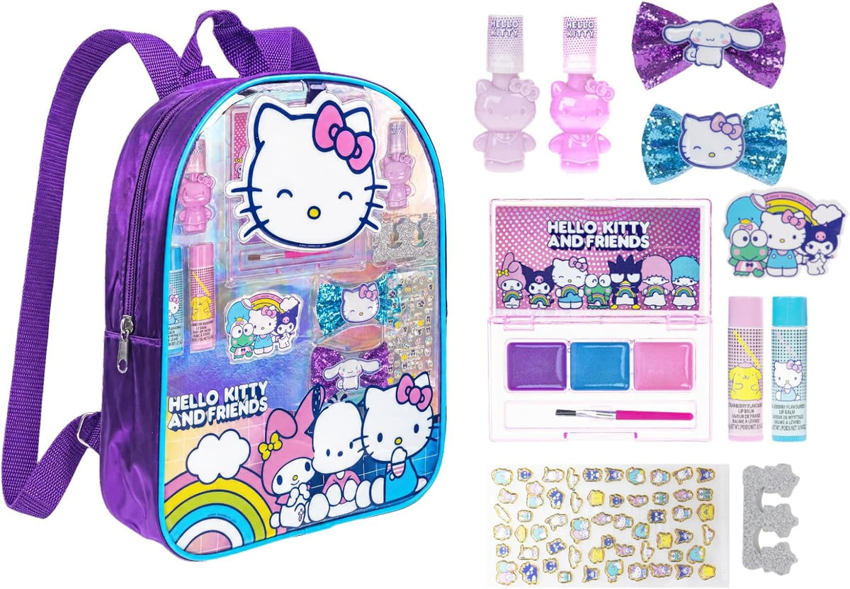 Hello Kitty - Juego de maquillaje de mochila con cosméticos y acces...