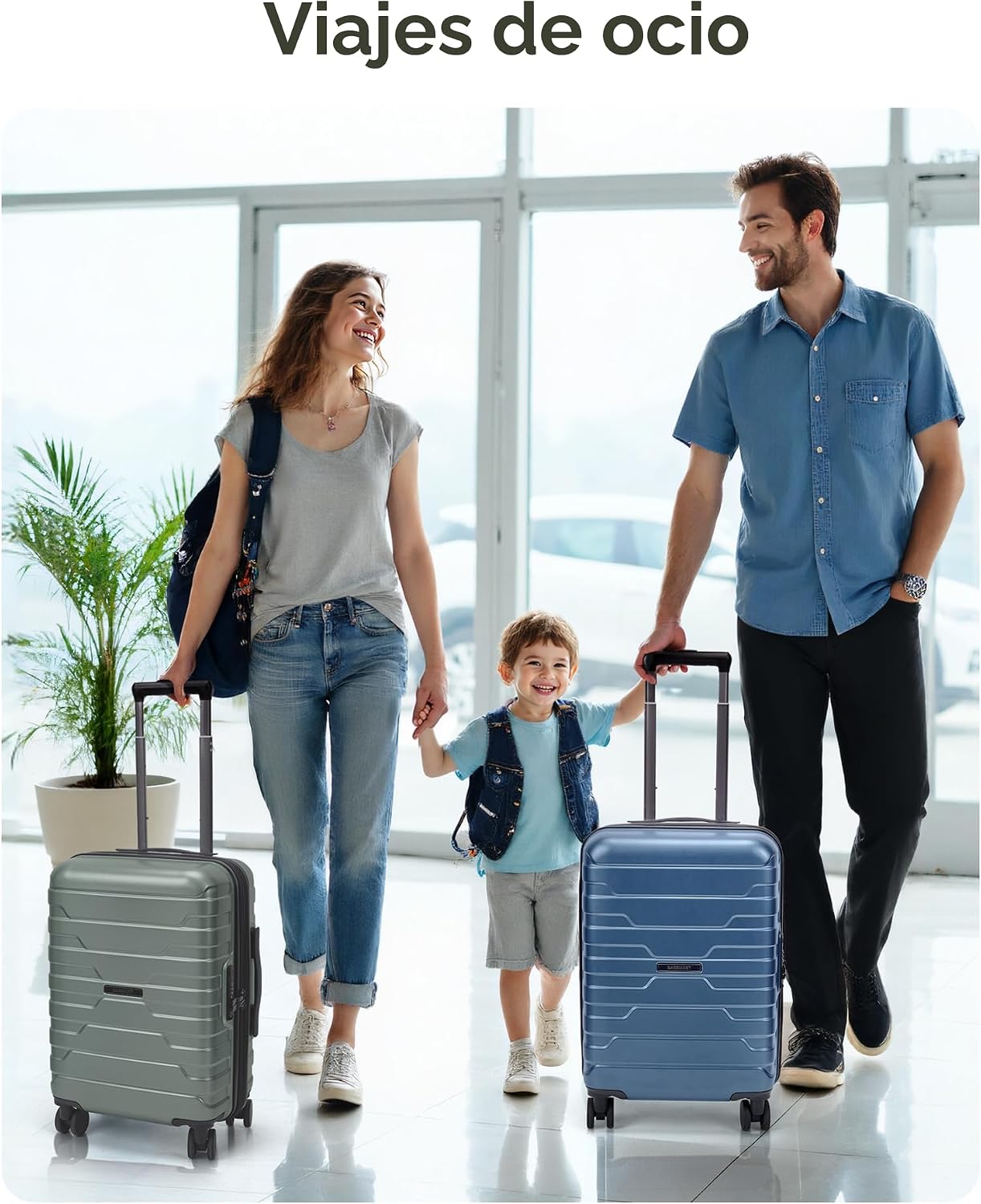 BAGSMART Equipaje de mano de 22x14x9 pulgadas aprobado por aerolíne...