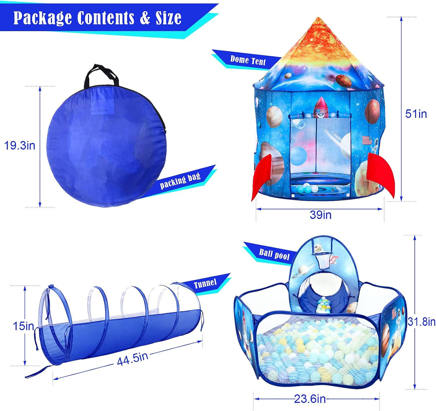 GeerWest 3 hoyos de bolas para niños pequeños con tienda de campaña...