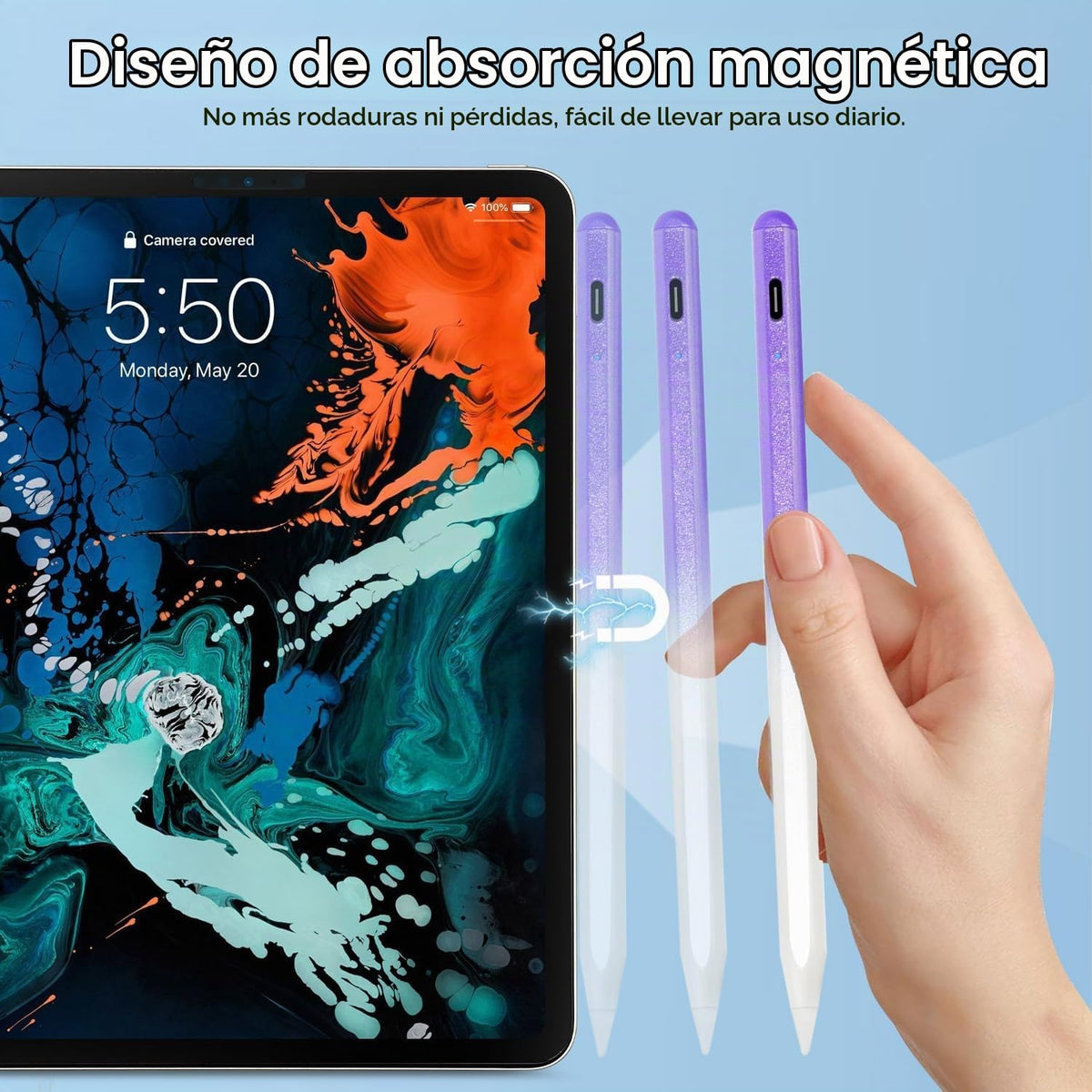 Lápiz capacitivo para iPad Apple: Carga rápida para lápiz de Apple...