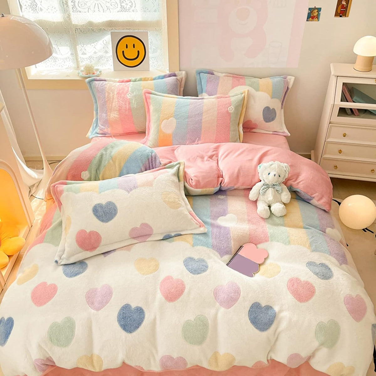 MorroMorn Juego de ropa de cama individual, juego de funda de edred...