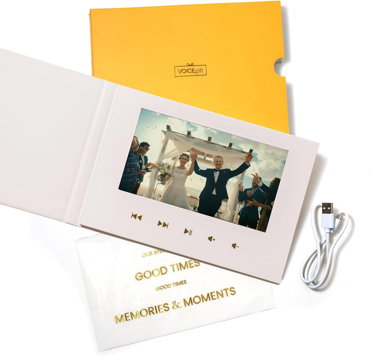 VoiceGift - Libro de video de 7 pulgadas con pantalla IPS HD, libro...