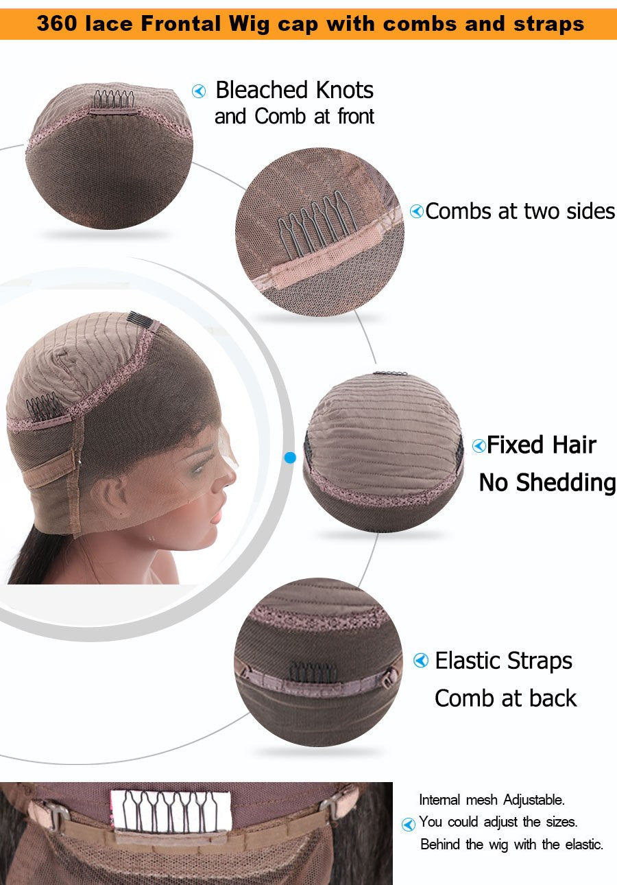 Newa Hair Peluca de encaje frontal 360, densidad del 180%, peluca d...