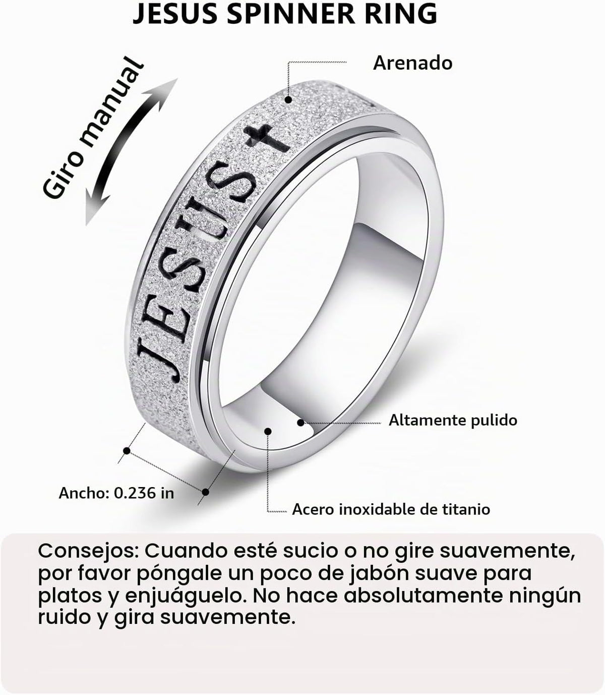 Anillo de ansiedad giratorio para mujeres: juguetes para jugar con...