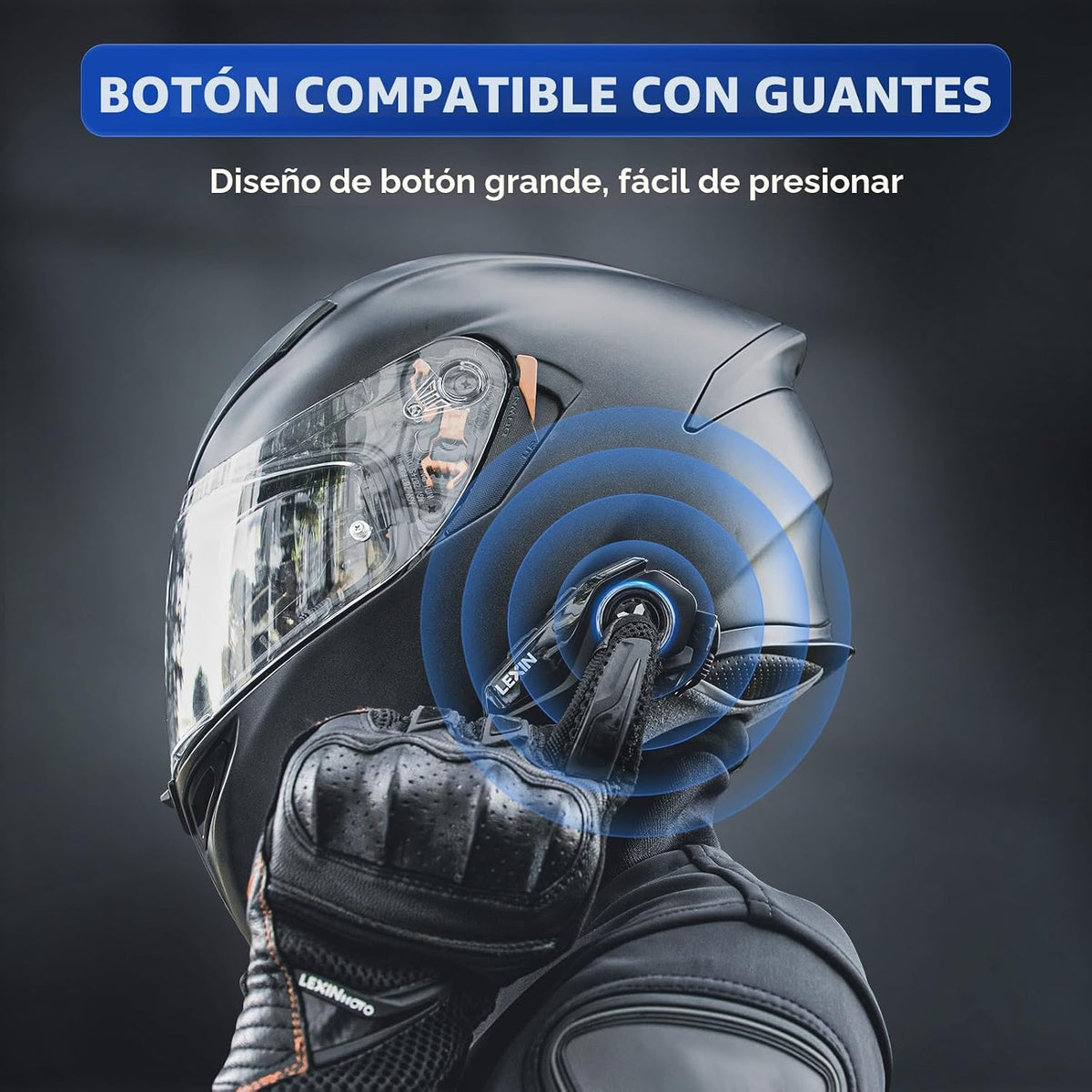 LEXIN G2P - Auriculares Bluetooth para Casco de Motocicleta, Sistem...