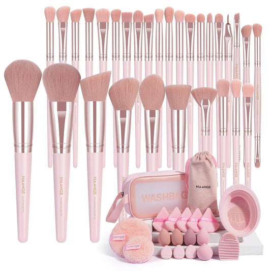 MAANGE Juego de 49 Brochas de Maquillaje, Set de Herramientas de Ma...