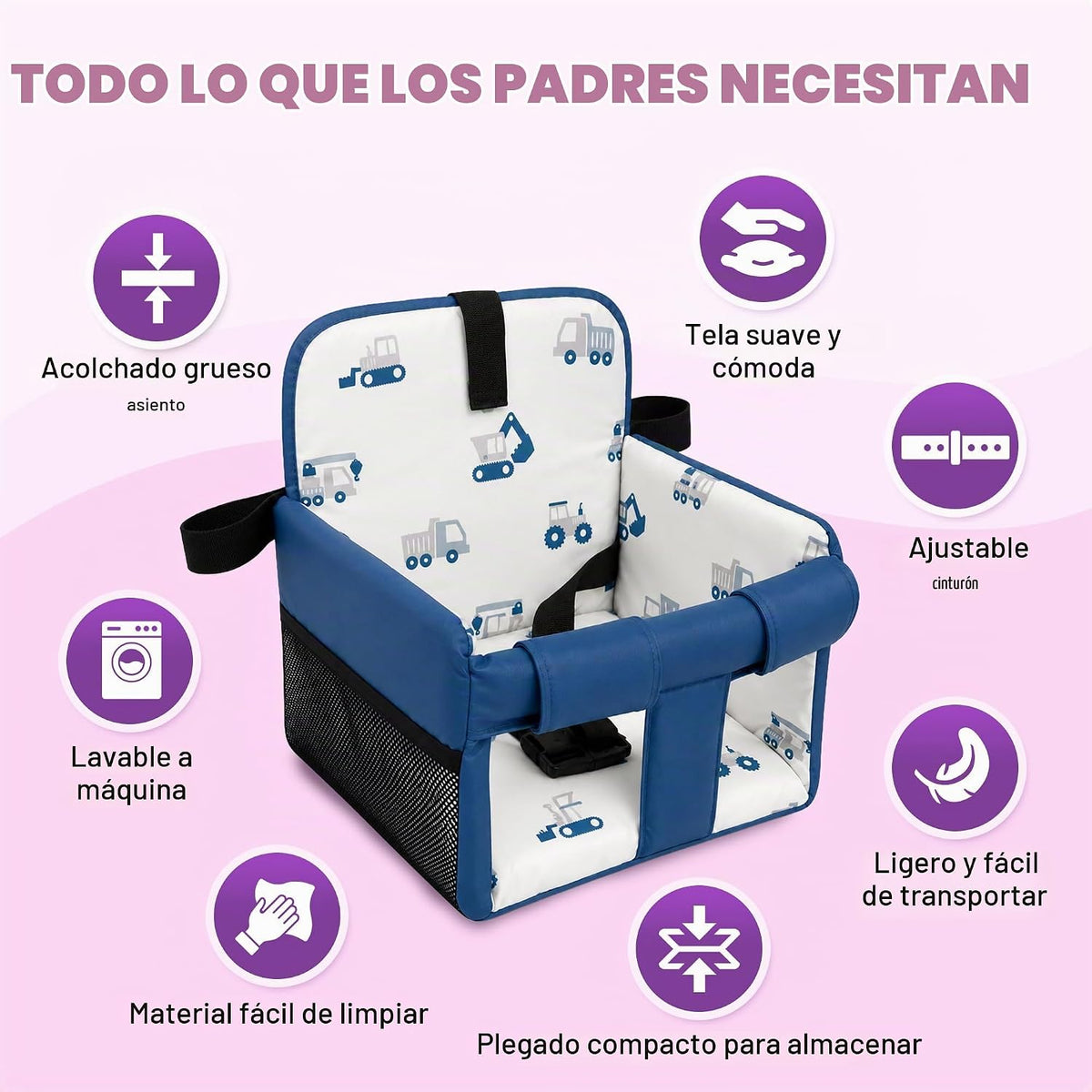 JoSeat Funda de asiento de carrito de compras para bebé, silla alta...