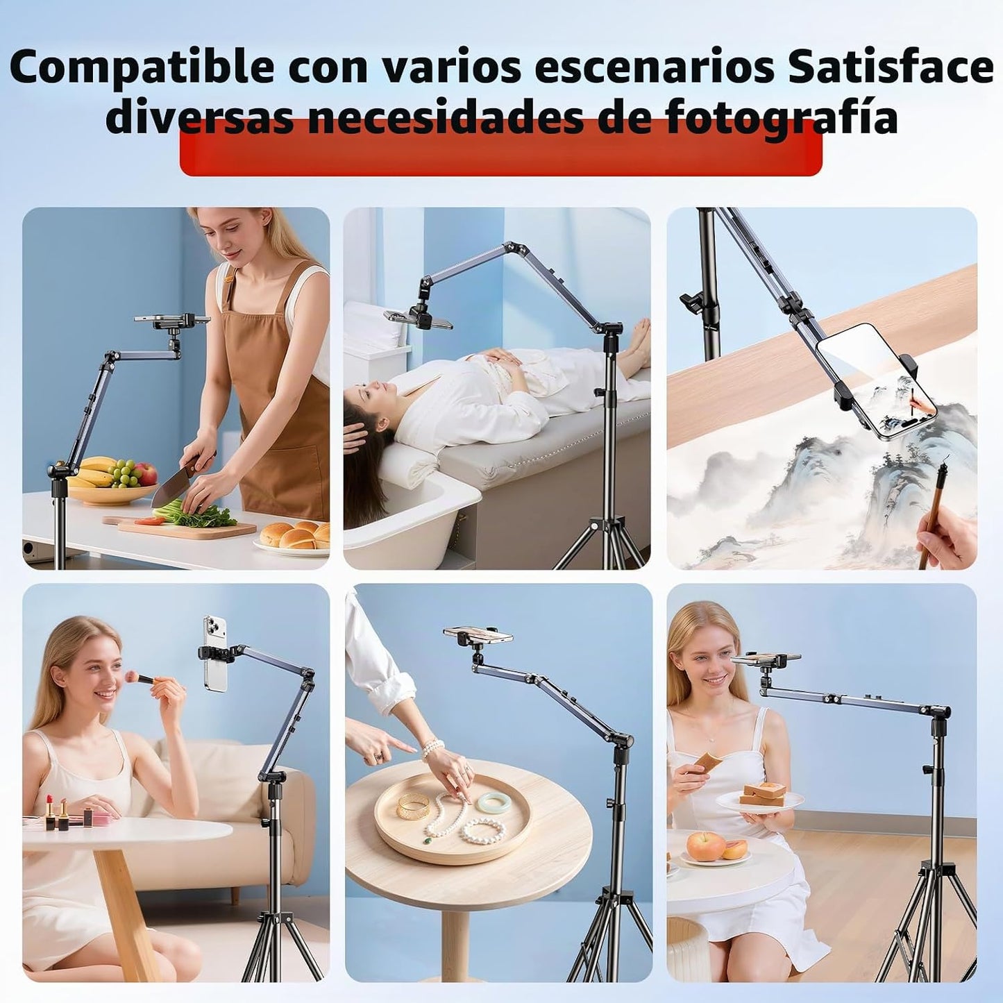 NIFBANG Soporte de trípode para teléfono para grabación de video co...
