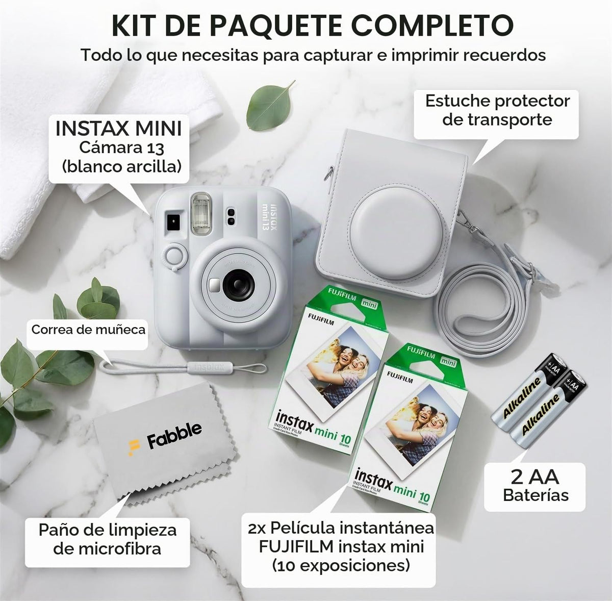 FUJIFILM INSTAX MINI 13 - Cámara de película instantánea color blan...
