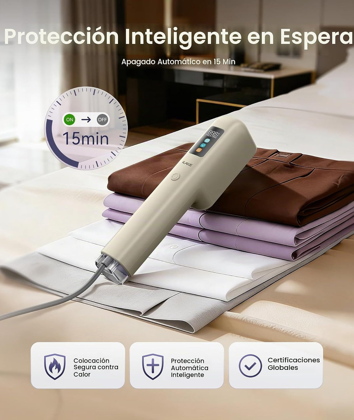 Vaporizador de viaje para ropa, 100-240V vapor de mano de doble vol...