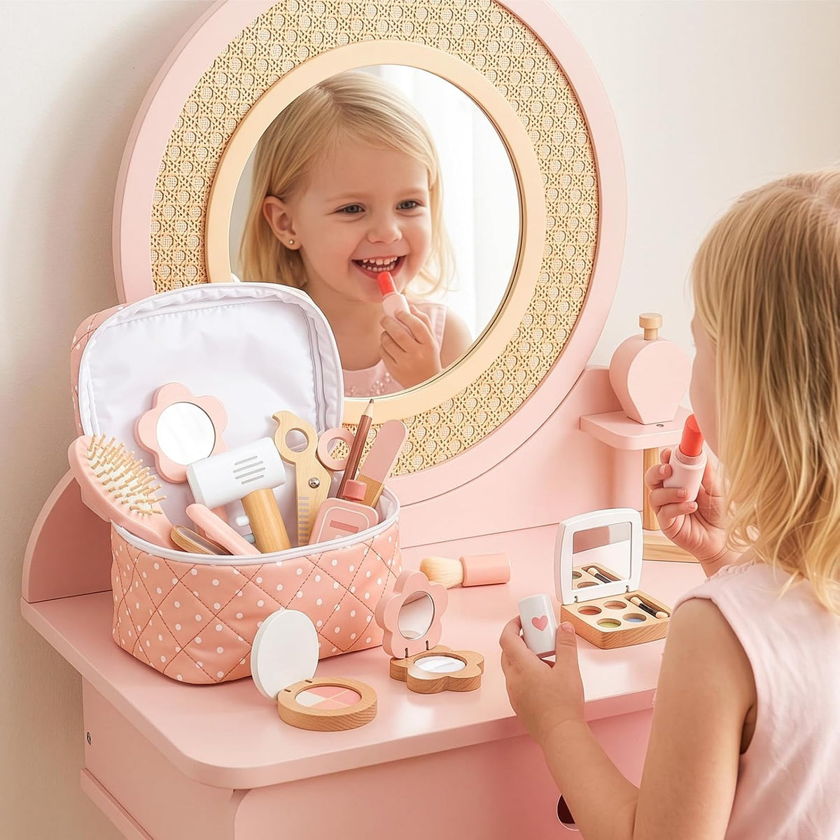OOOK Maquillaje de madera para niños pequeños de 3 a 5 años con 23...