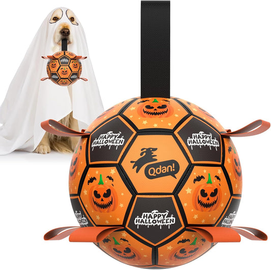 QDAN Juguetes de Halloween para perros, pelotas de fútbol, juguetes...