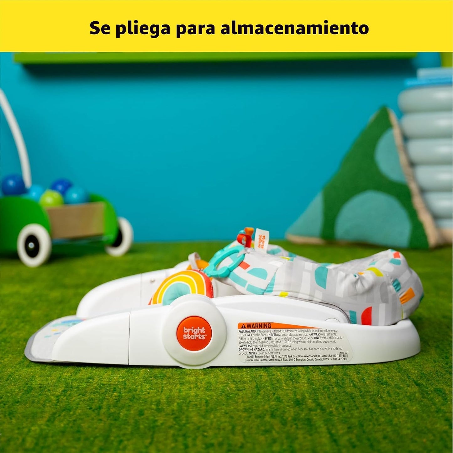 Bright Starts Learn-to-Sit - Asiento de piso para bebé, 2 posicione...