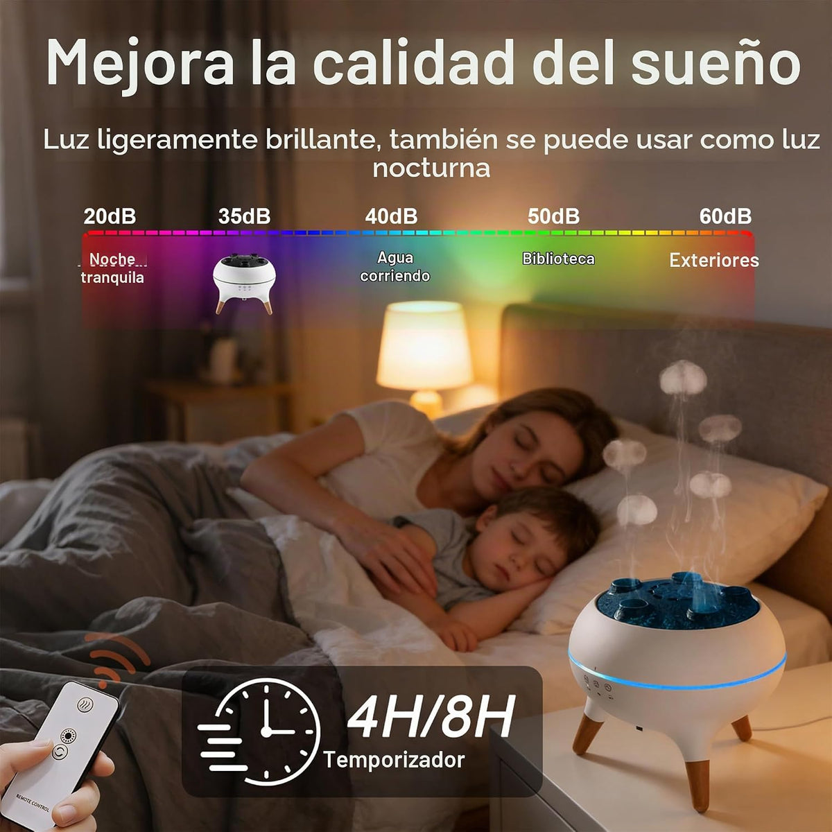 Akpsid Difusor de aceite esencial Medusa Humidificador remoto Ctrl...