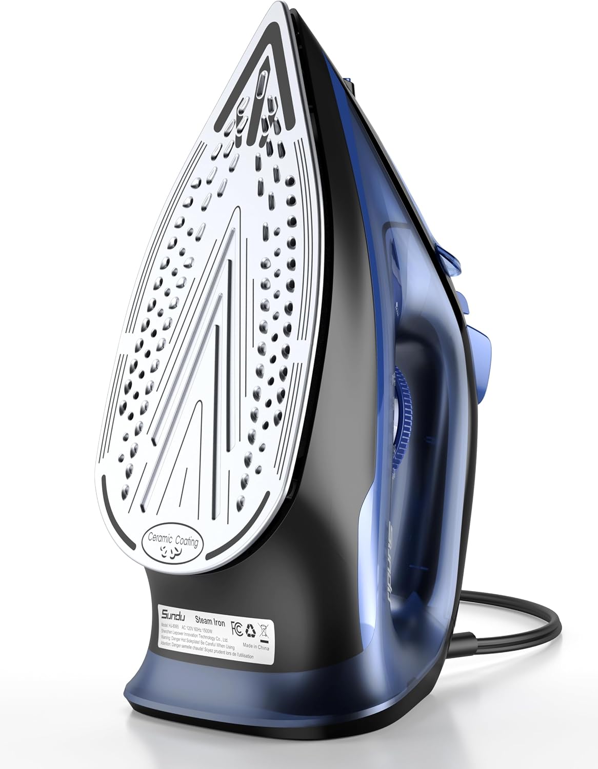 Sundu Plancha de vapor para ropa con suela recubierta de cerámica d...