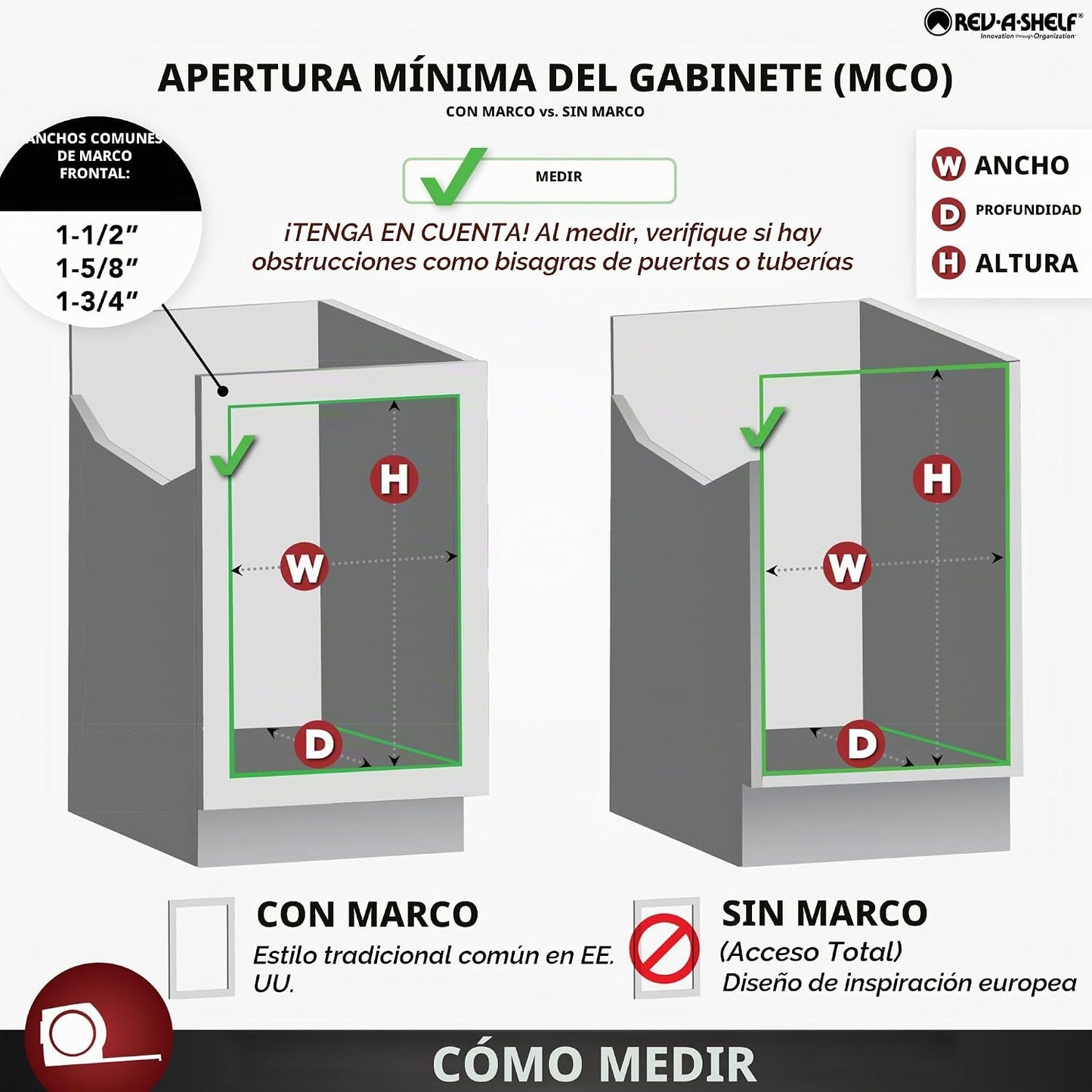 Rev-A-Shelf sistema de tabla de 9 taquetes para cajón de madera, de...