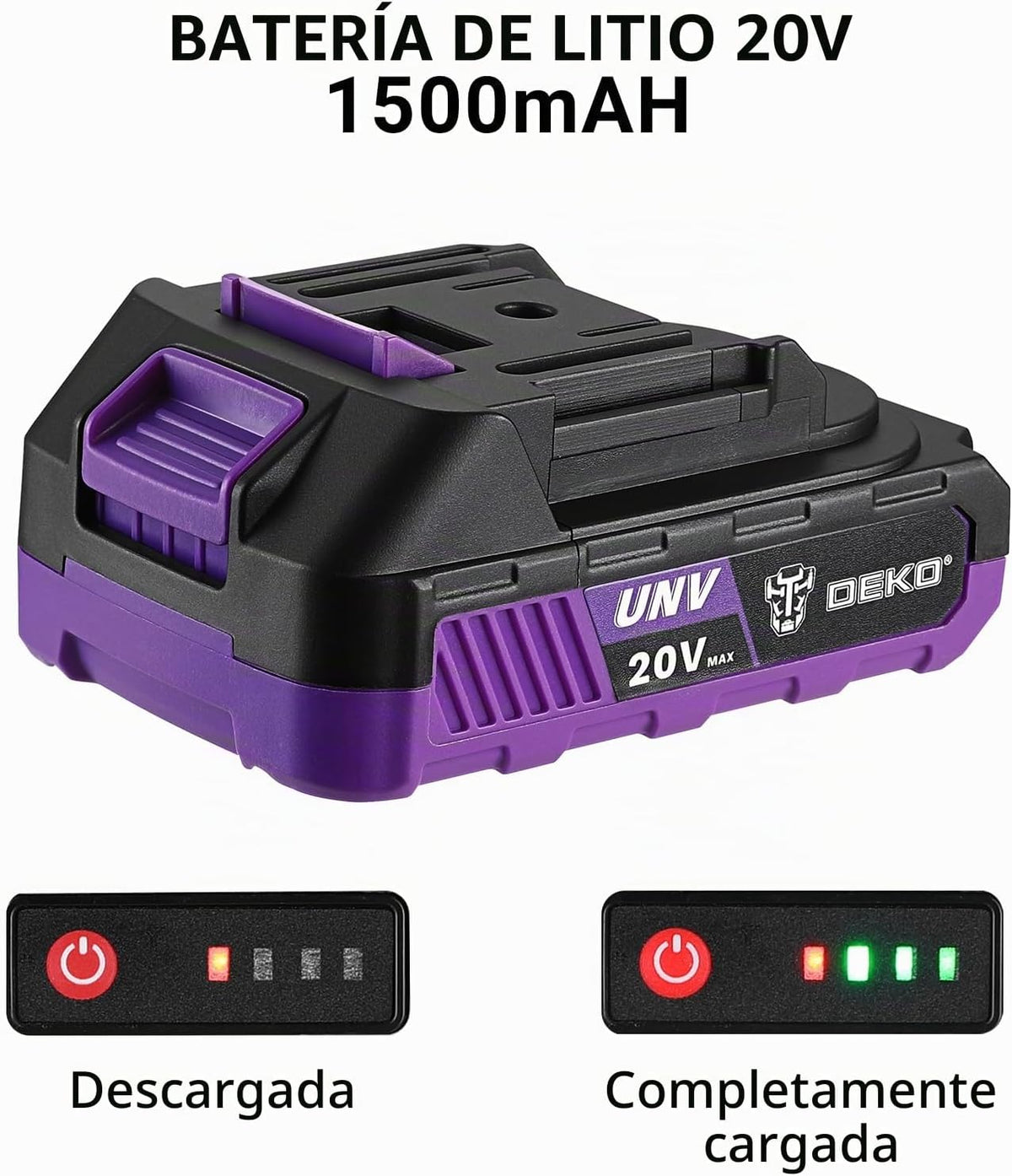 Taladro eléctrico inalámbrico: DEKO PRO Taladro inalámbrico de 20 V...