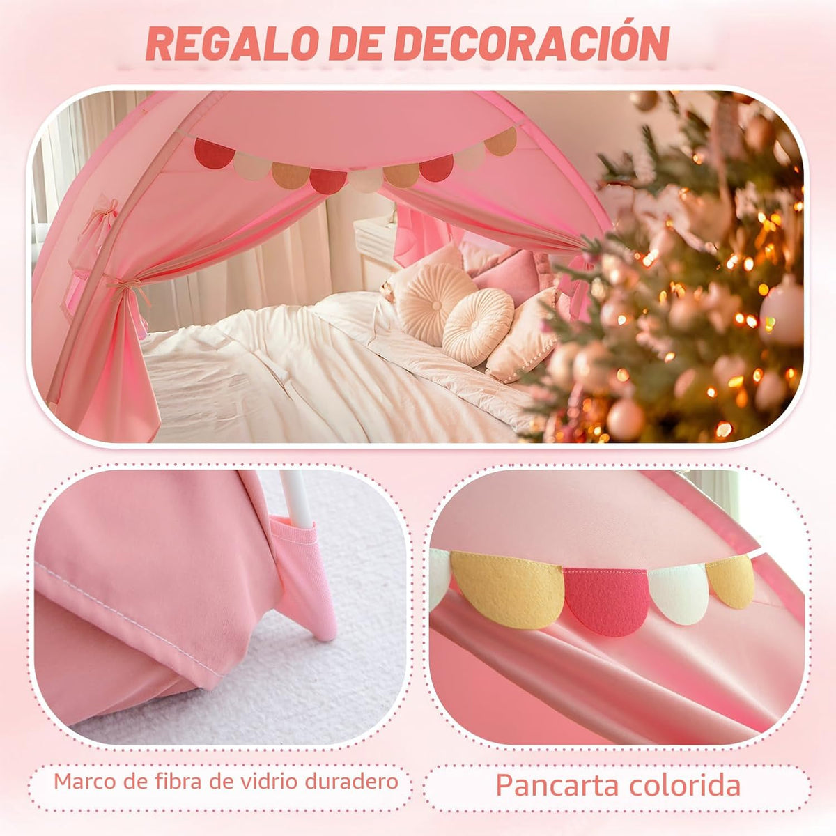 Tienda de campaña para cama individual para niños, toldo para cama...