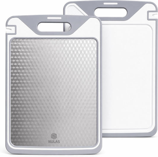 Tabla de cortar de acero inoxidable de doble cara para preparación...