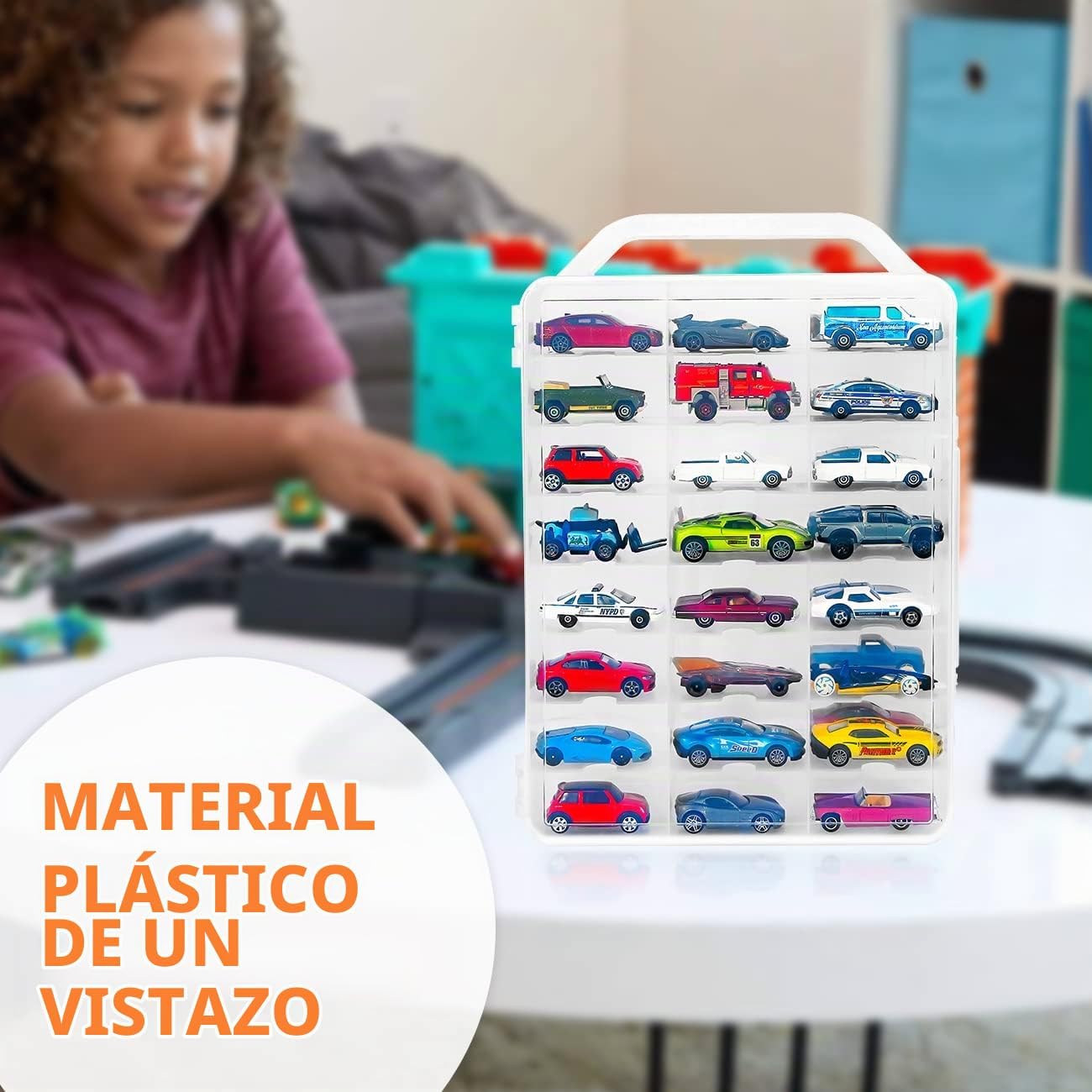 KISLANE - Estuche de almacenamiento de doble cara para 48 autos de...