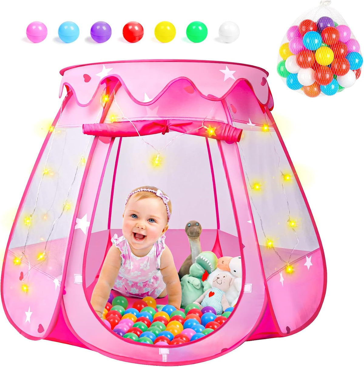 DISHIO Pozos de pelotas con 50 pelotas, carpas emergentes para niño...