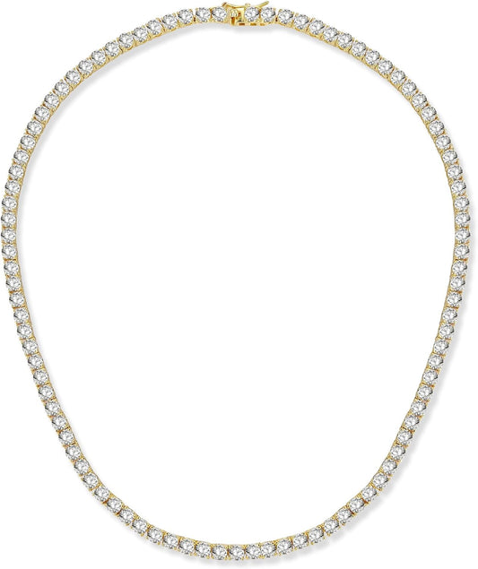 Gemsme Collar de tenis con circonita cúbica de 15\/64 pulgadas, cha...