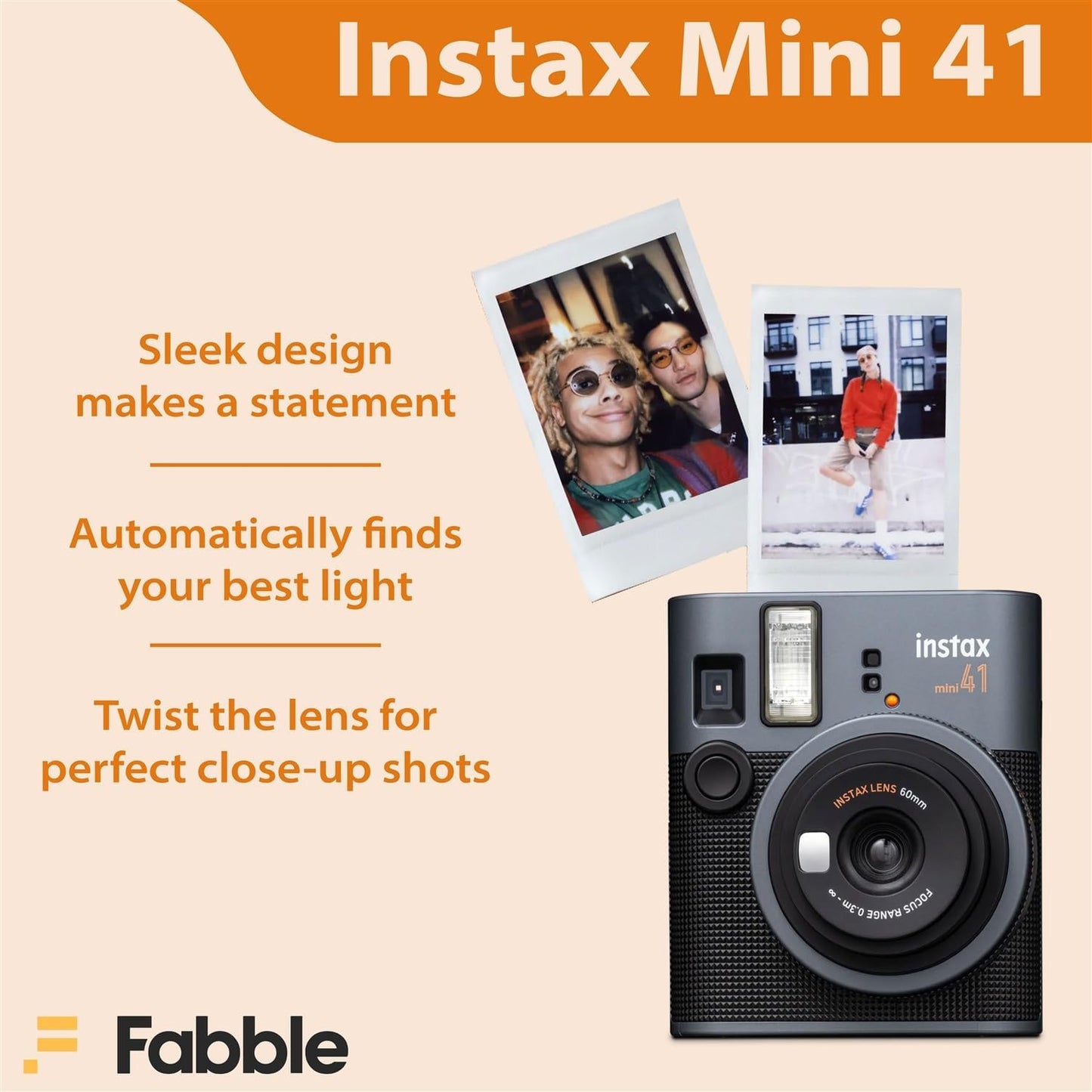 Fujifilm Instax Mini 41 Paquete de cámara de película instantánea c...