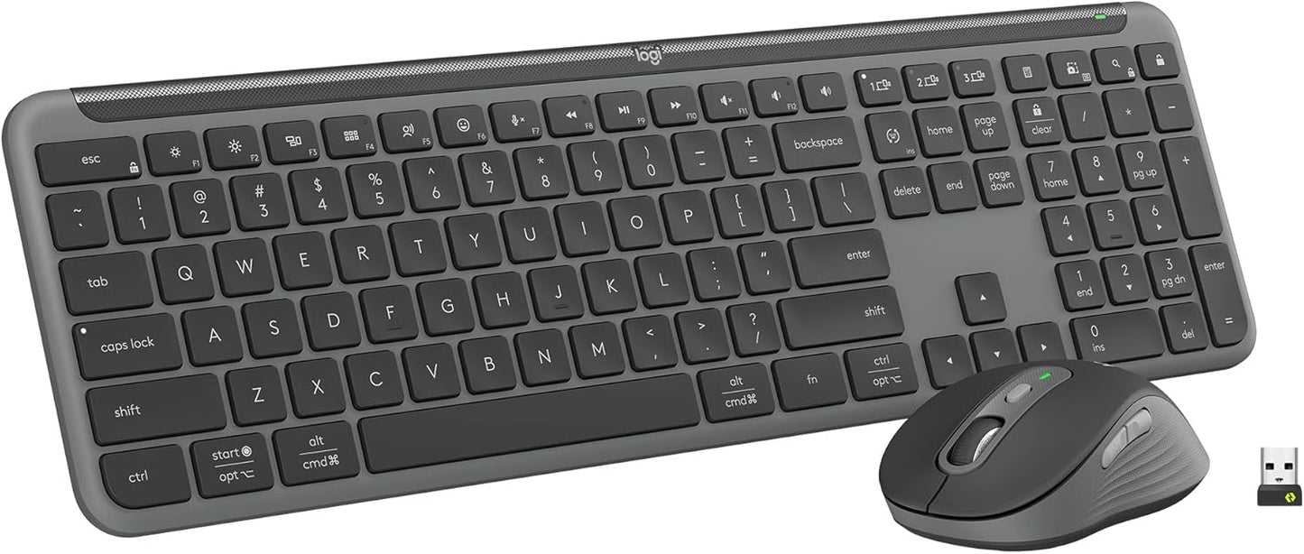 Logitech MK955 Signature Slim - Combo de teclado y mouse inalámbric...