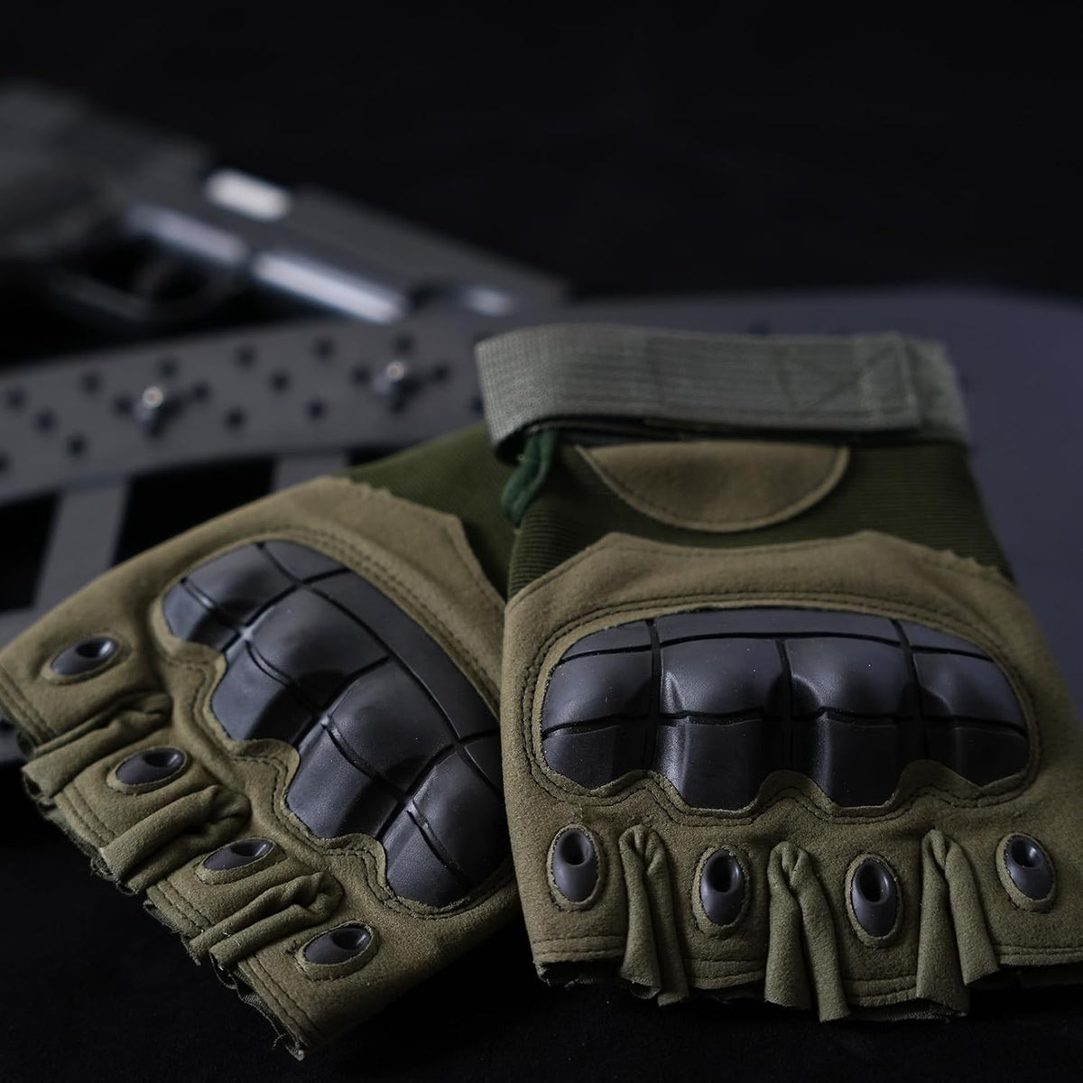 GCSIOM - Guantes tácticos sin dedos transpirables, antideslizantes,...