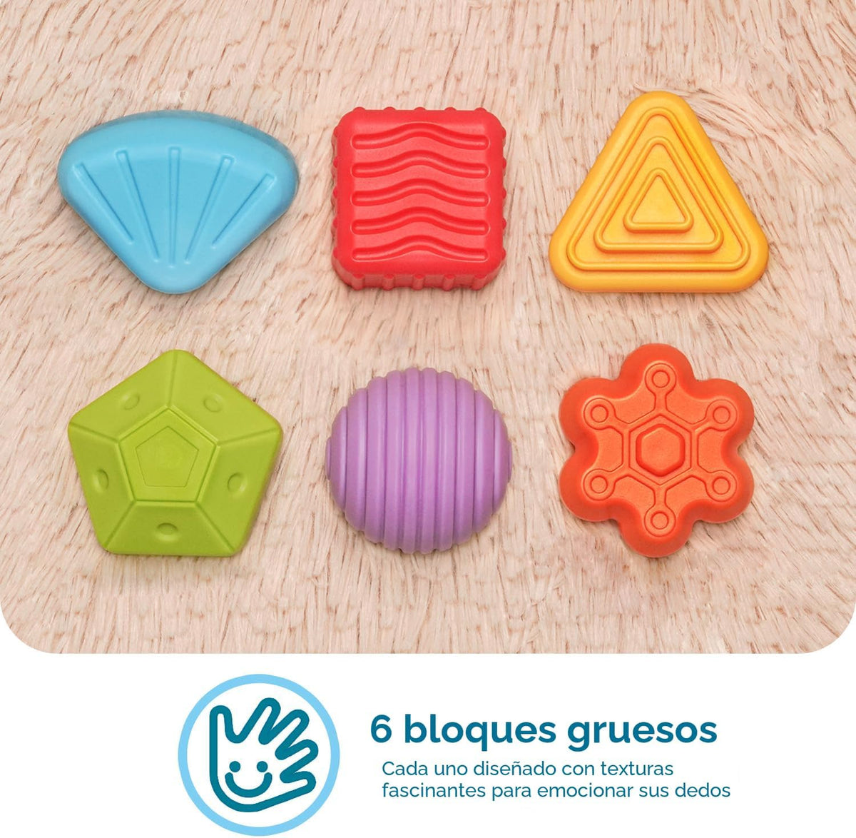 LiKee Juguetes Montessori para niños de 1 año, 6 piezas de formas m...