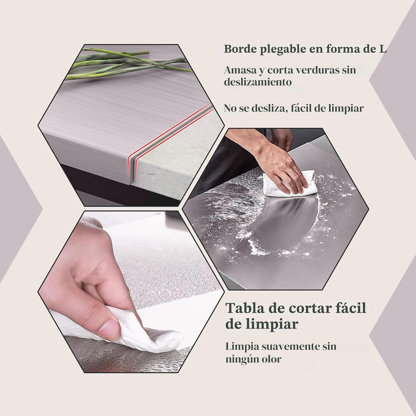 Tabla de cortar de acero inoxidable para cocina - Tablas de cortar...