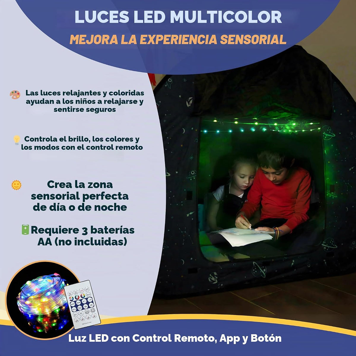 L\u2019ARCHE Tienda Sensorial para Niños con Luces LED y Oscurecimi...