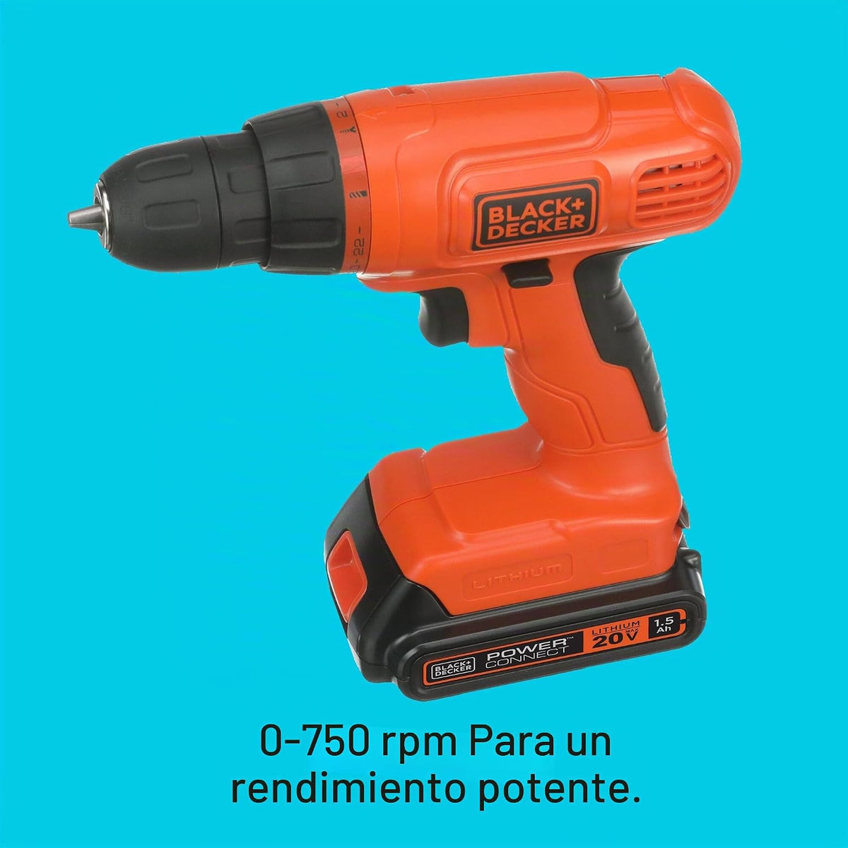 Taladro con iones de litio con 100 accesorios Black &amp; Decker LD...