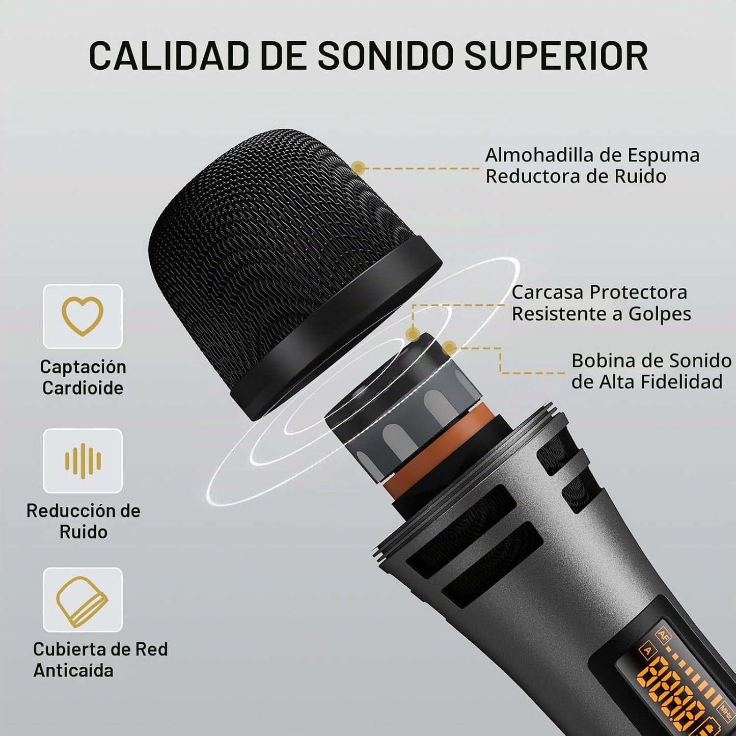 Sistema de Micrófonos Inalámbricos TONOR con 8x12 Canales, Micrófon...