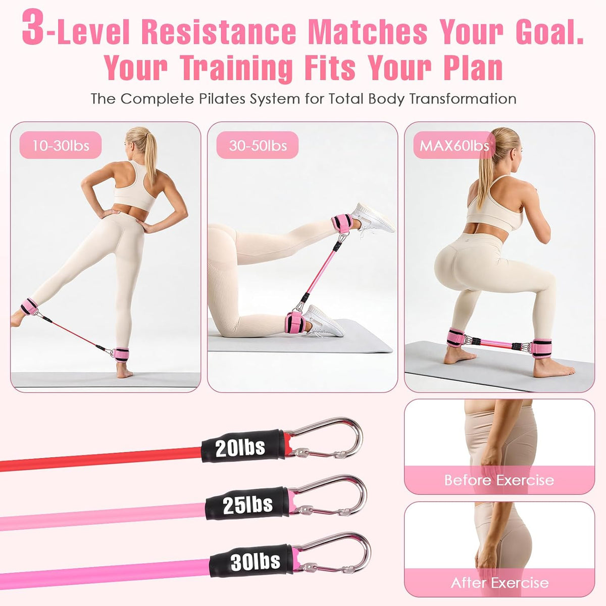 Kit de Pilates, Equipo de Pilates para Entrenamientos en casa, Kit...
