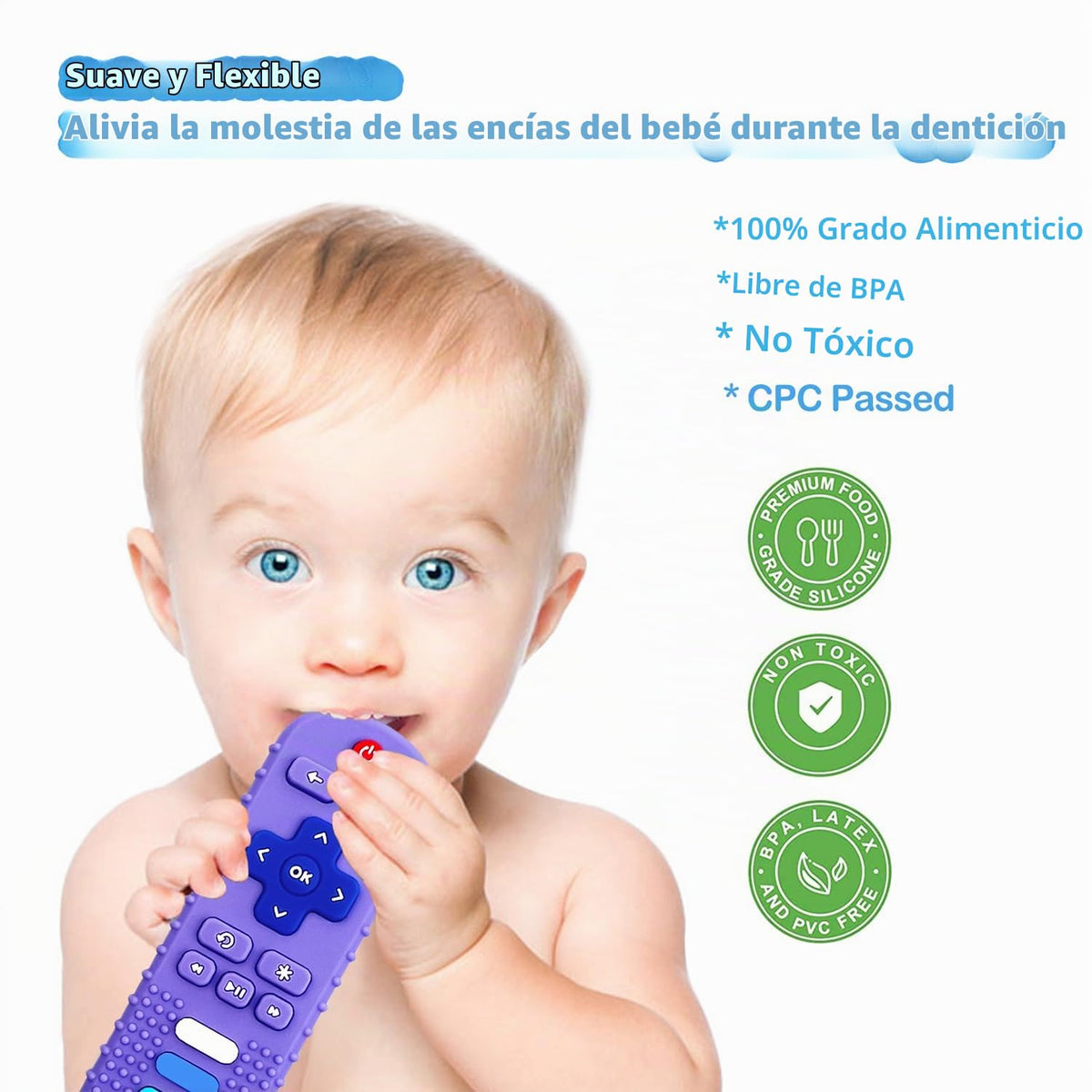 ROBBEAR Juguetes de dentición para bebés, mordedor de silicona de g...
