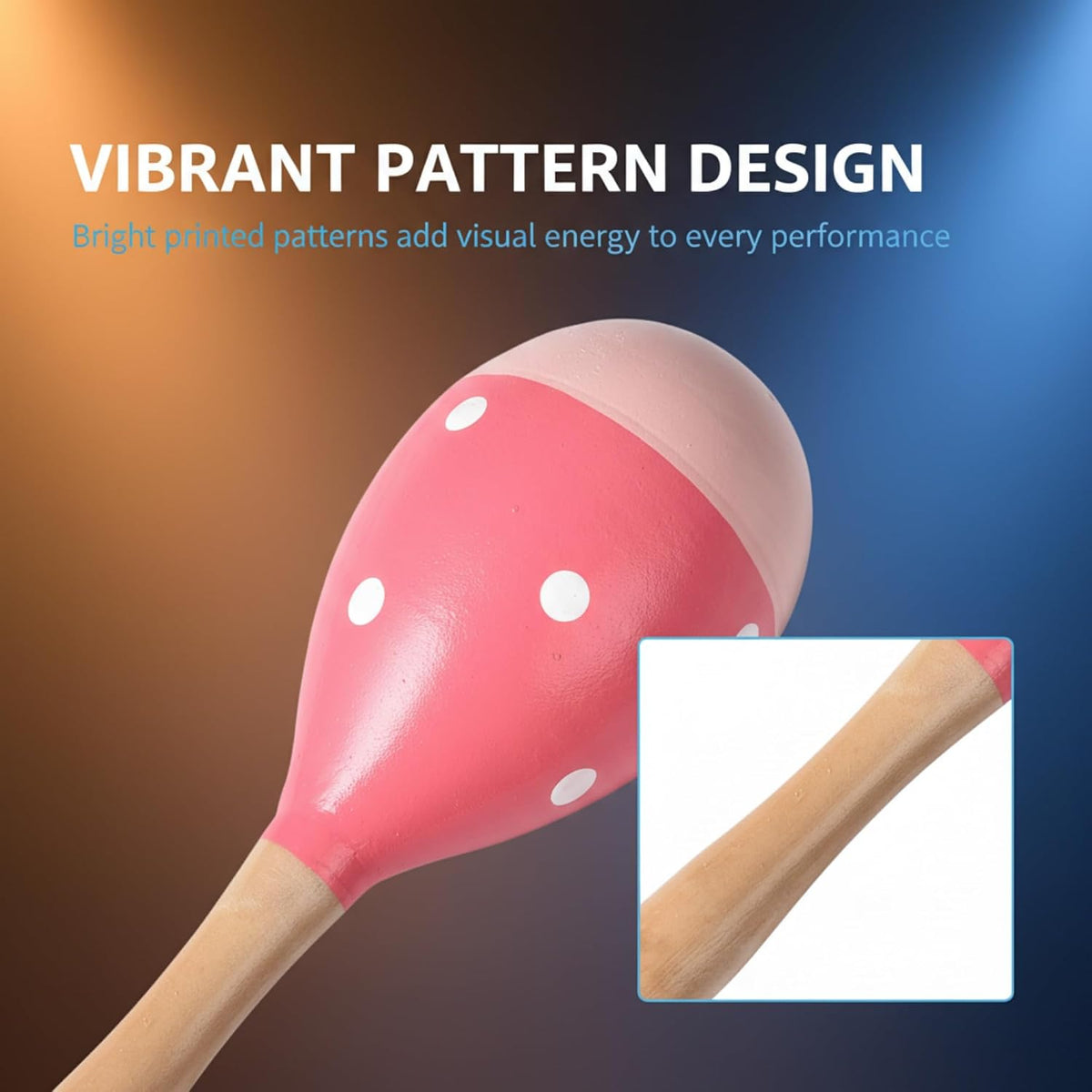 4 piezas Maracas, instrumento de maraca de madera de 9 pulgadas (ro...