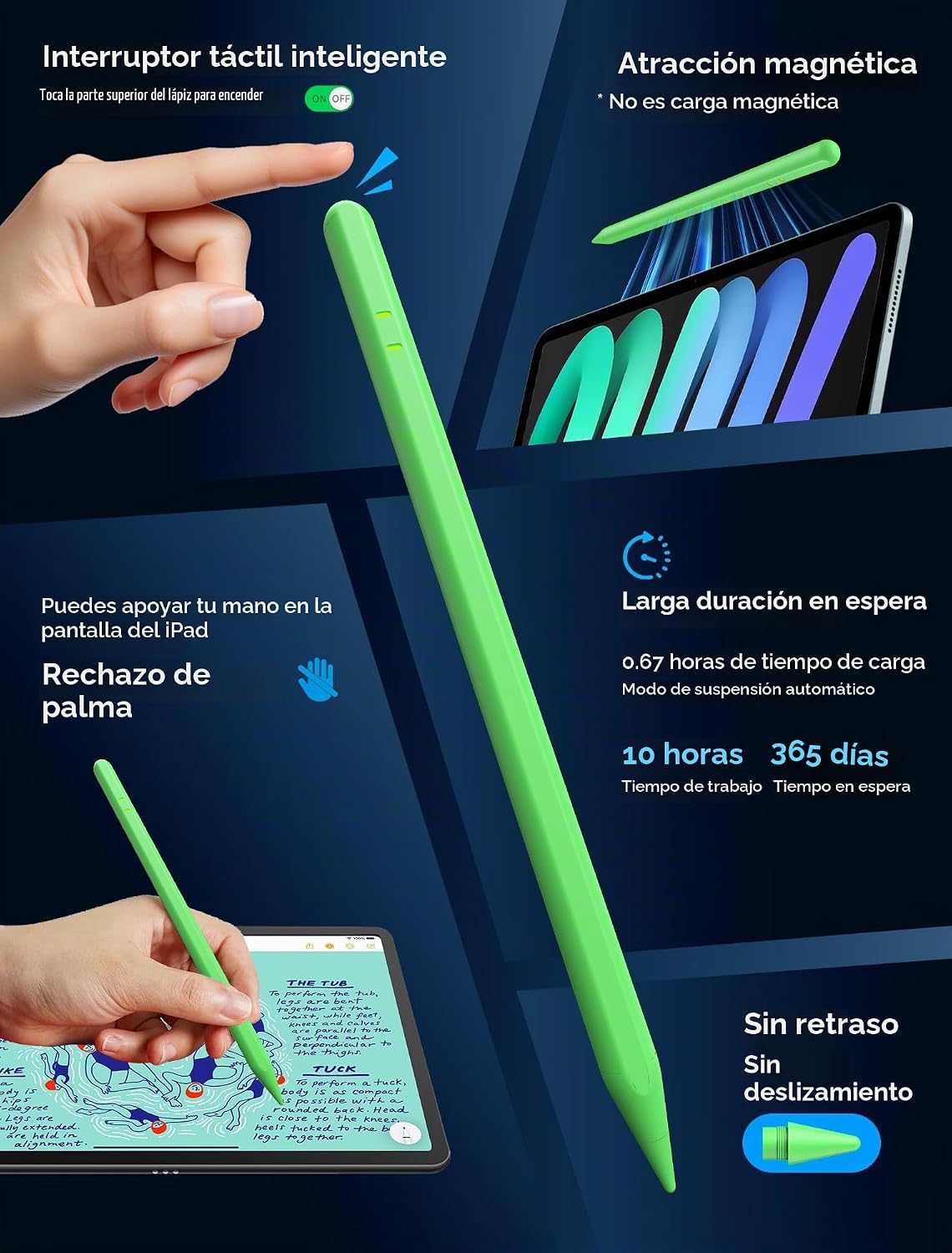 Lápiz para Apple iPad A16\/10\/9\/8\/7\/6ª generación, Pro 13\/12.9...