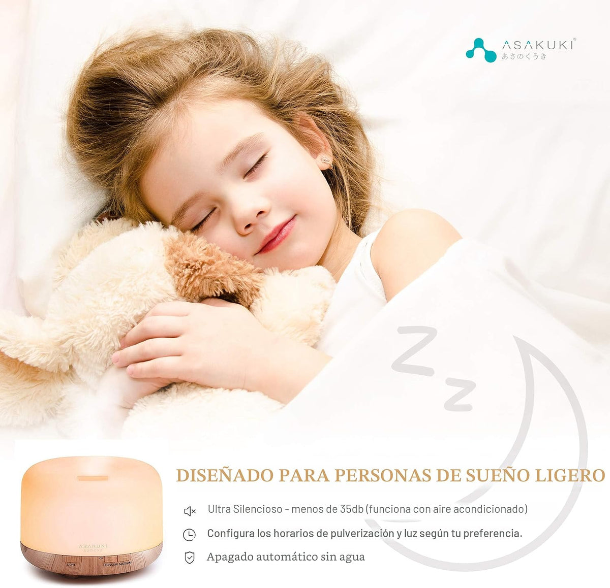ASAKUKI - Difusor inteligente de aceites esenciales con Wi-Fi, apli...