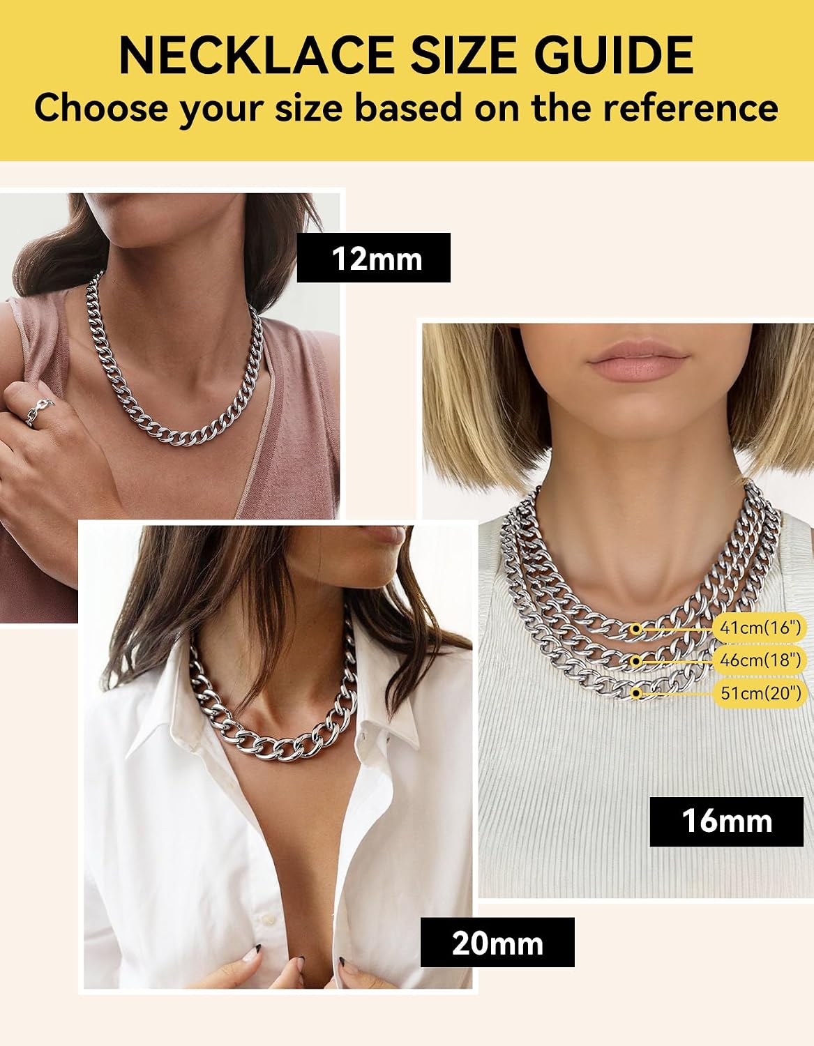 ChainsHouse Cadena de eslabones cubanos para mujer, collar grueso d...
