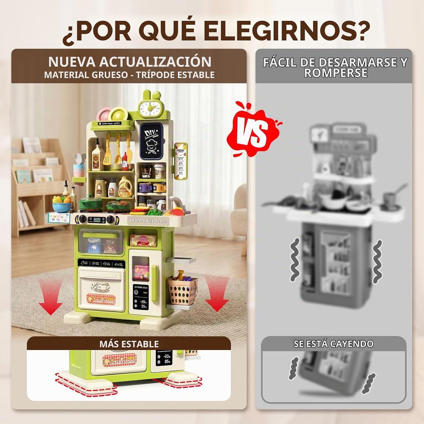 Juego de cocina para niños de 33.8 pulgadas - 70 piezas con sonido...
