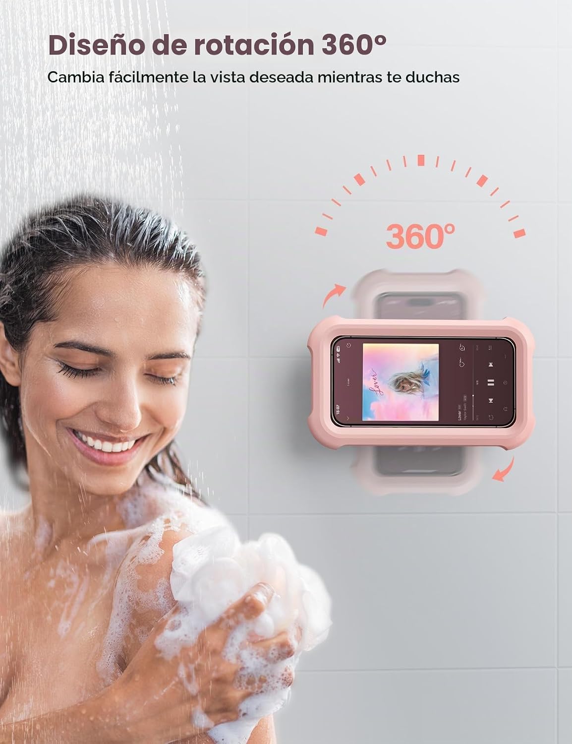 Lamicall Soporte impermeable para teléfono de ducha \u2013 Accesori...
